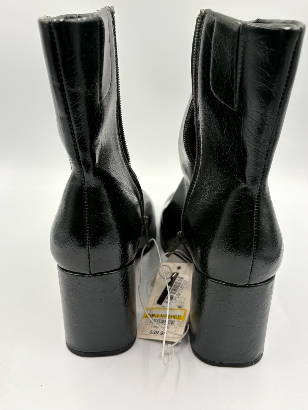 Memory Foam Women’s Black Mid Calf Block Heel Ankle Boots Size 9 NWT - Picture 5 of 6
